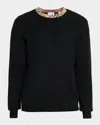 Burberry Crew Neck Knitwear With Distinctive Patterned Collar