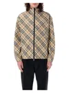 Burberry Beige Reversible Down Jacket With Hood And All-over Check Motif In Tech Fabric Man In Alabaster Ip Check