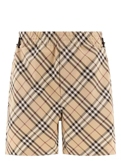 BURBERRY MEN'S CHECK TWILL SHORTS