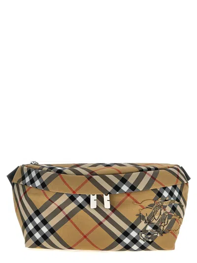 Burberry Check Pattern Messenger Bag With Adjustable Strap In Multi