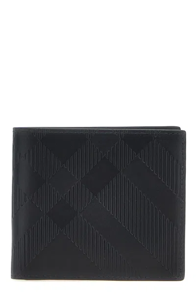 Burberry Men Check Wallet In Black