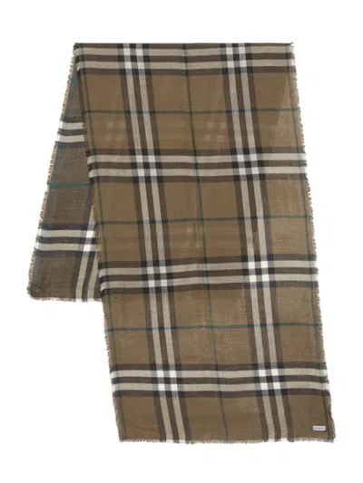 Burberry Men's Check Wool & Silk-blend Scarf In Gray