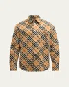 Burberry Button-down Collar Checked Pattern Shirt In Sand Ip Check