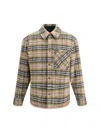 Burberry Men Check Wool Jacket In Multi