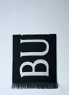 Burberry Men Check Wool Scarf In Black