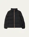 Burberry Check-trimmed Puffer Jacket In Black