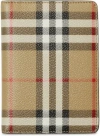 Burberry Men's Checked Motif Passport Holder In Brown