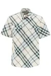 BURBERRY MEN'S CHECKERED SHORT-SLEEVED POPLIN SHIRT FOR SS24 COLLECTION