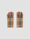 Burberry Check-pattern Gloves In Archive Beige