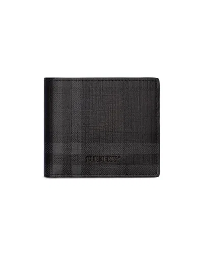 Burberry Gray City Check Bifold Wallet In C3331 Iron