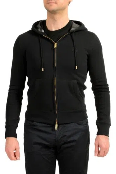 Pre-owned Burberry Men's "claredon" Black Hooded Full Zip Track Jacket Us Xs It 46