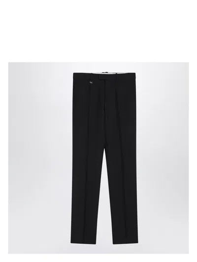 BURBERRY MEN'S CLASSIC NAVY WOOL BLEND TROUSERS