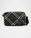 Burberry Men's Classics Check Crossbody Bag In Snug Ip Check