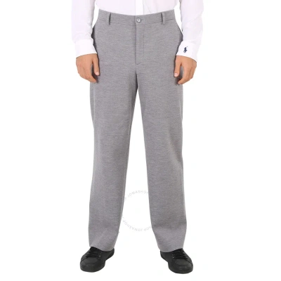 Burberry Men's Cloud Grey Wool Jersey Wide-leg Tailored Trousers
