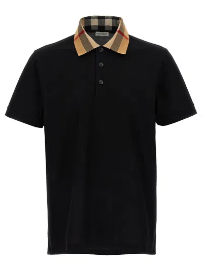 Burberry Cotton Polo In Black