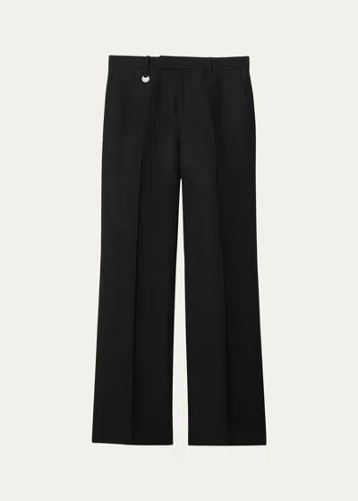 Burberry Men's Coin Tab Wool Trousers In Black