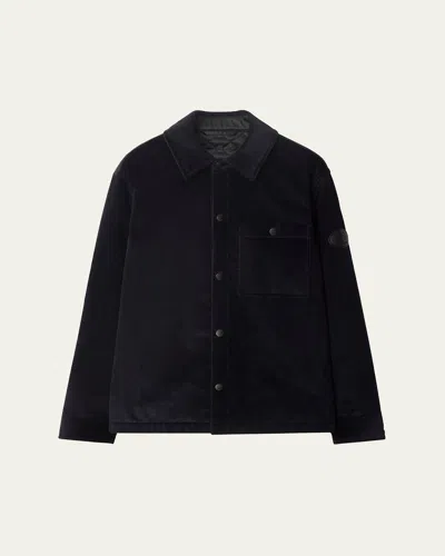 Burberry Corduroy Overshirt In Blue