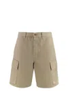 Burberry Beige Cargo Shorts With Motif