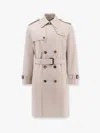 Burberry Men Cotton Blend Trench With Check Lining In Pink
