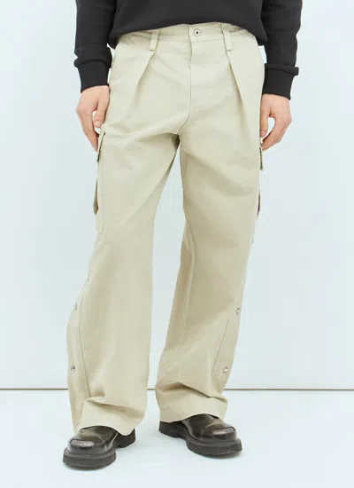 Burberry Men Cotton Cargo Pants In Neutral
