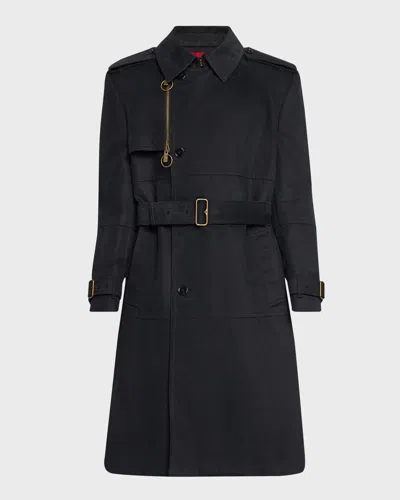 Burberry Double-breasted Moleskin In Black