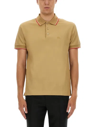 Burberry Men Cotton Pique Polo In Brown