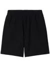 Burberry Logo Patch Straight-leg Shorts In Black