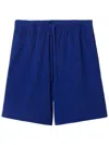 Burberry Men Cotton Bermuda Shorts In Blue