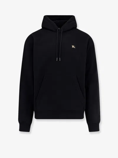 Burberry Men Cotton Sweatshirt With Logo Embroidery In Black