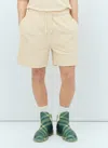Burberry Solid Color Shorts With Equestrian Knight Print In White
