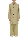 Burberry Cotton Trench Coat With Oversized Sleeves And In Multicolor