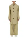 Burberry Cotton Trench Coat With Oversized Sleeves And In Multicolour