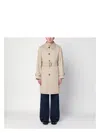 Burberry Beige Cotton Trench Coat With Belt Men In Beige