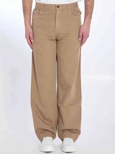 Burberry Men Cotton Trousers In Brown