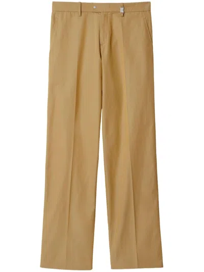 Burberry Men Cotton Trousers In Brown