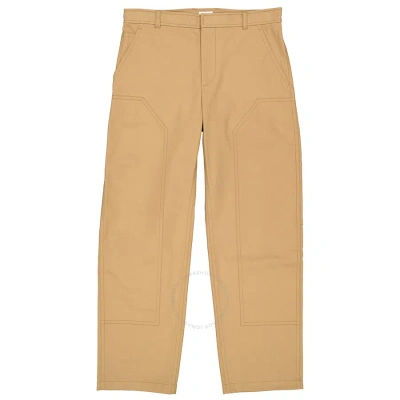 Burberry Men's Cotton Twill Tailored Trousers In Warm Walnut