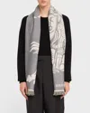 Burberry Ekd Wool Cotton Scarf In Calico