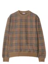 Burberry Check Pattern Sweatshirt With Embroidered Logo In Multi