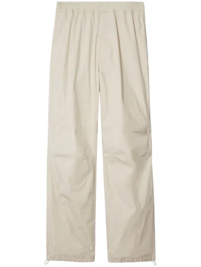 BURBERRY MEN'S CREAM TWILL TROUSERS FOR SS24