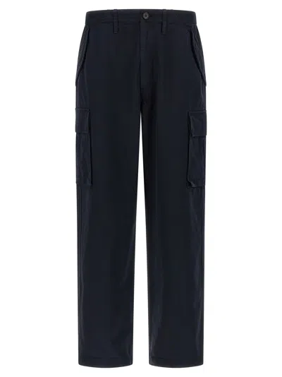 Burberry Cotton Cyrus Straight-leg Trousers In Blue