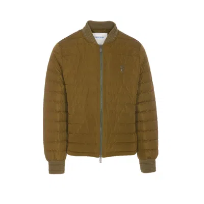 Burberry Men Dalham B Shield Logo Down Jacket In Green