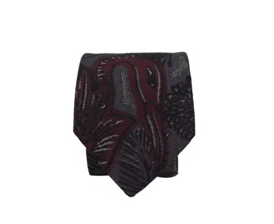 Burberry Men's Dark Navy & Burgundy Silk Tie