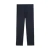 Burberry Men's Dark Navy Ezra Monogram Motif Wool Tailored Trousers In Blue