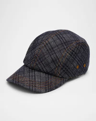 Burberry Men's Denim Check Baseball Cap