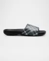 Burberry Patterned Strap Open Toe Rubber Sandals In Black/calico Ip Chk