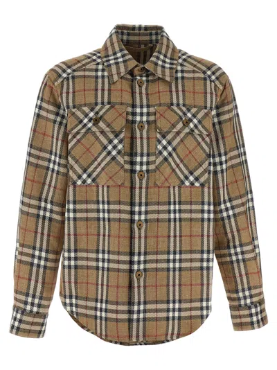 Burberry Men Double Face Shirt In Brown