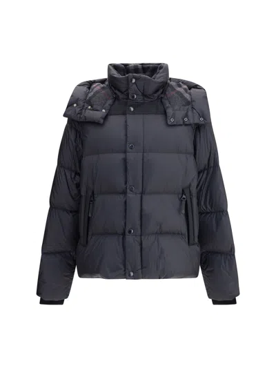 Burberry Men Down Jacket With Detachable Sleeves In Blue