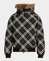 Burberry High-neck Zip-up Checked Jacket In Snug Ip Check