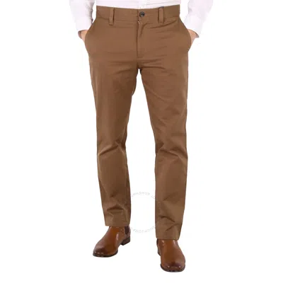 Burberry Men's Dusty Caramel Cotton Cropped Straight-fit Tailored Trousers In Brown