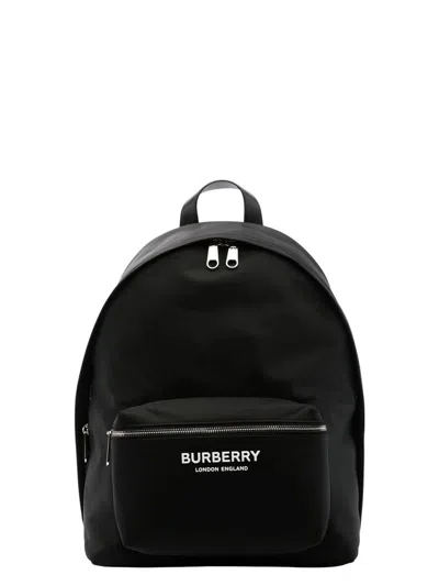 BURBERRY MEN'S ECONYL AND LEATHER BACKPACK